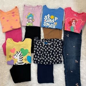 Outfit Bundle 6 Outfits Short Sleeve Shirts With Pants Matching Sets Size 3T